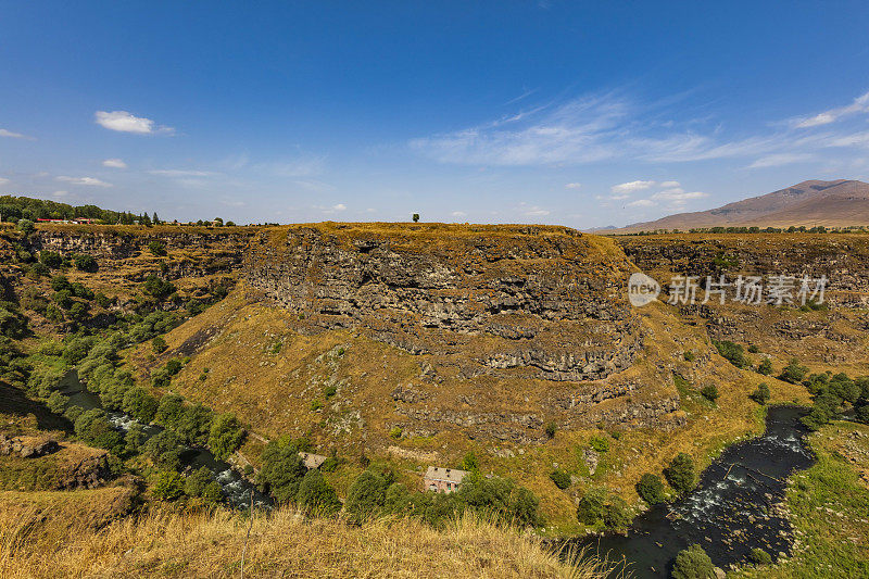 Dzoraget河Lori Berd峡谷全景景观Stepanavan Lorri亚美尼亚地标